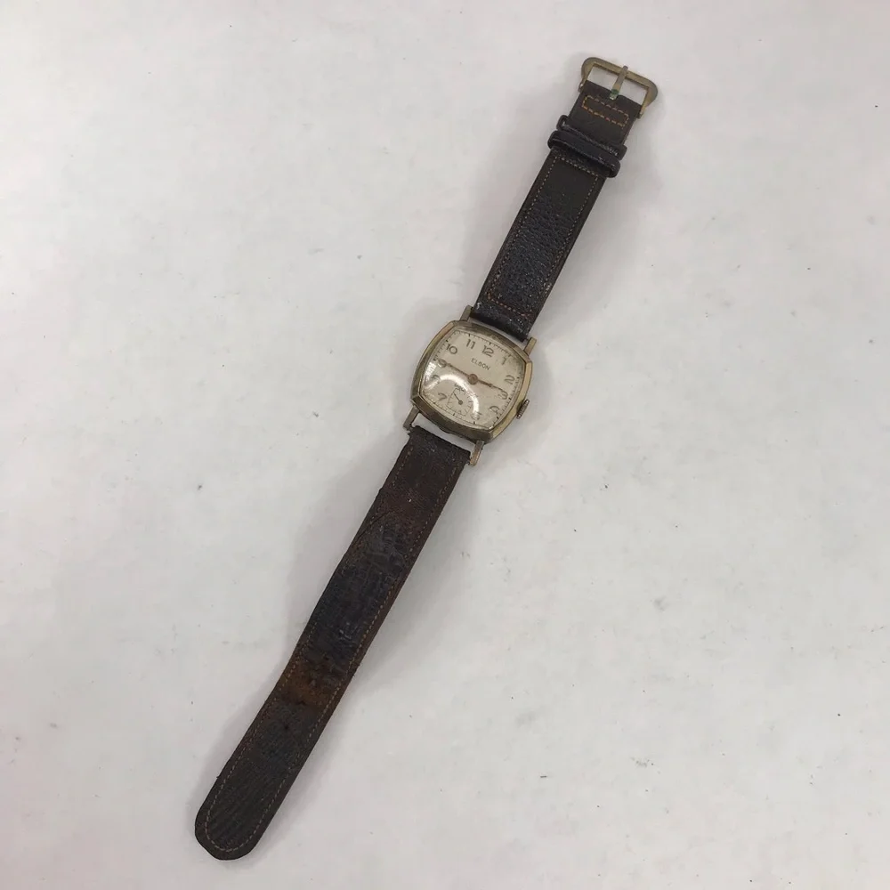 Vintage Elbon Tank Watch Square Manual Wind Works